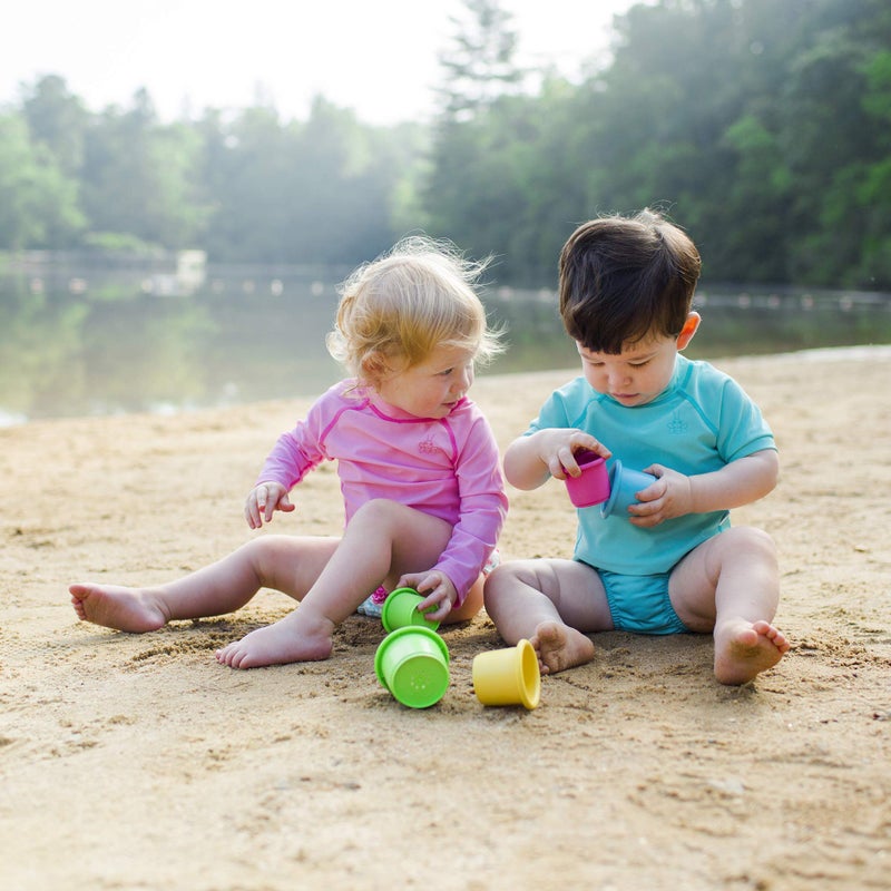 green sprouts حفاضة سباحة قابلة لإعادة الاستخدام من جرين سبراوتس للأطفال، أكوا، 3-6 أشهر - Image 2